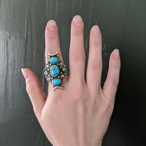 boho turquoise ring - Picture 2 of 5